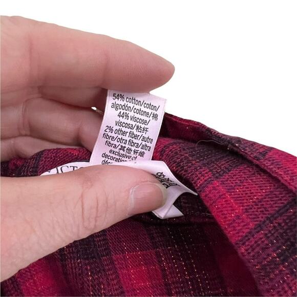 Victoria’s Secret Shimmer Flannel Long PJ Set Small - Picture 9 of 14